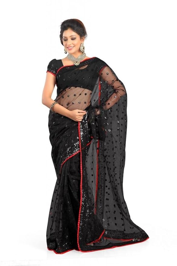 Sequin Saree with Stitched blouse