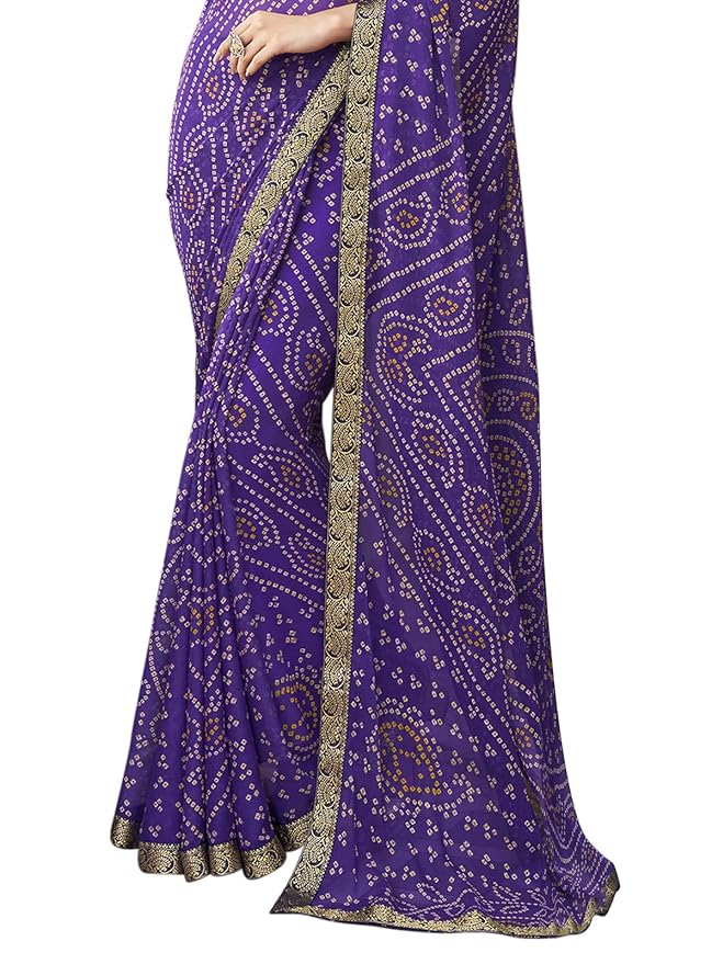 Bandhani Print Chiffon Saree