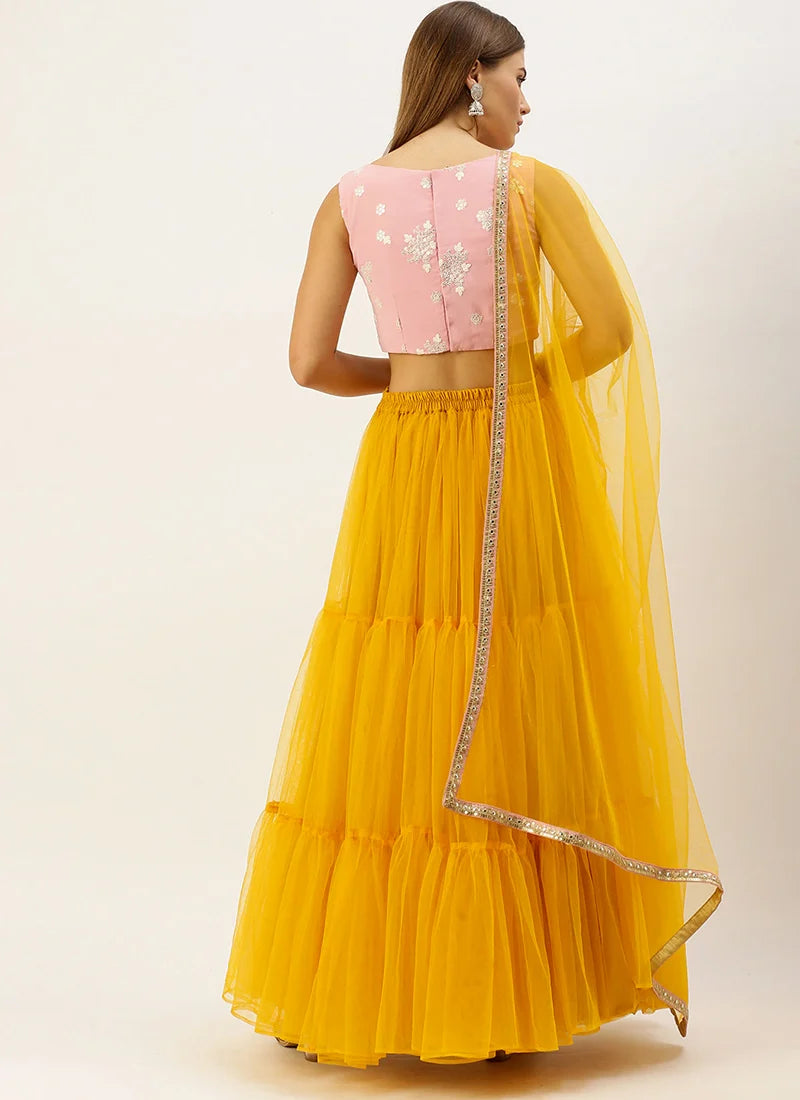 Pink Embroidered Lehenga