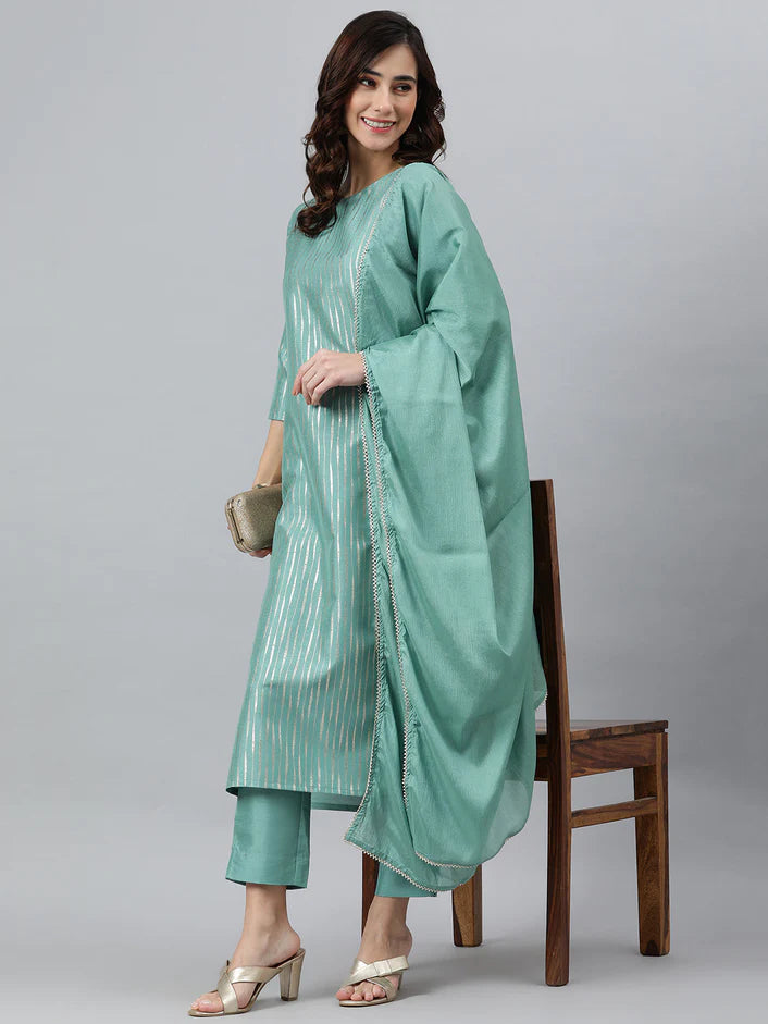 Pastel Green Kurta set with Dupatta