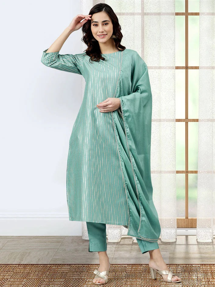 Pastel Green Kurta set with Dupatta