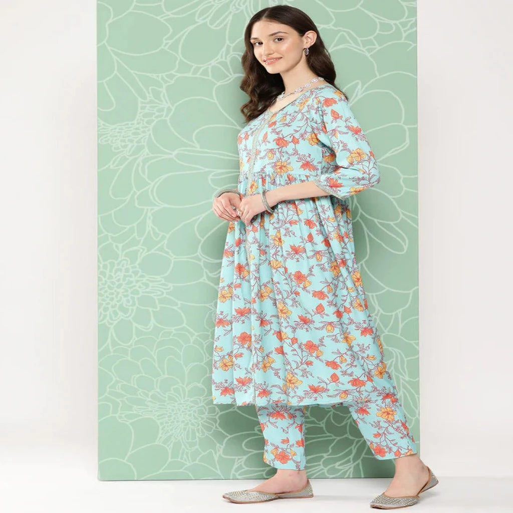 Digital Floral Print Kurta Set