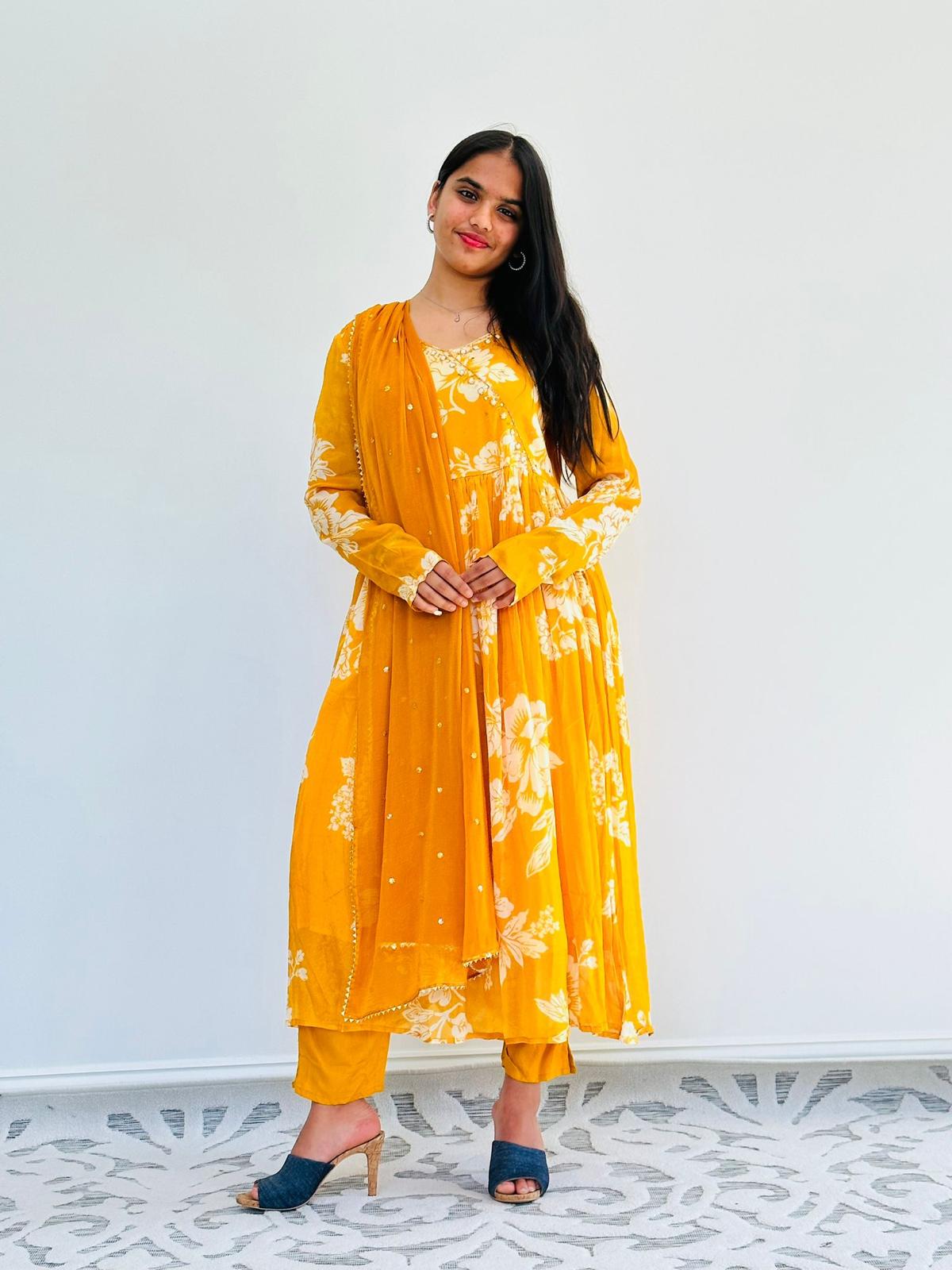 Angrakha Kurta set with Dupatta