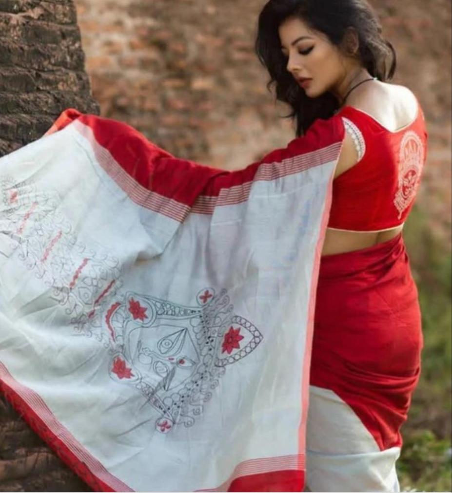 Silk Blend saree with stitched blouse