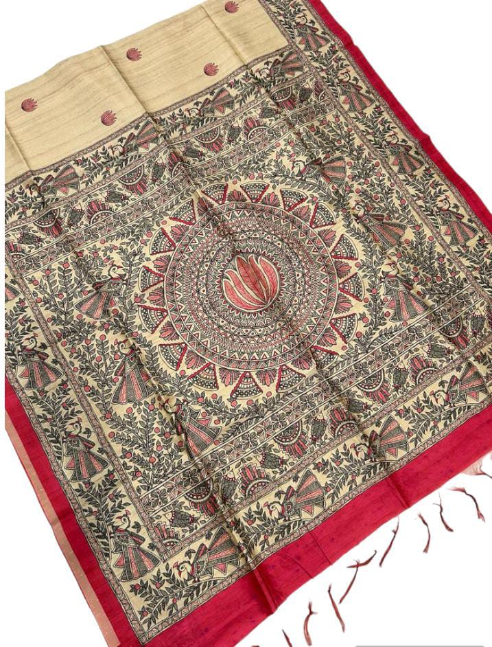 Classic Partywear Madhubani Silk Saree