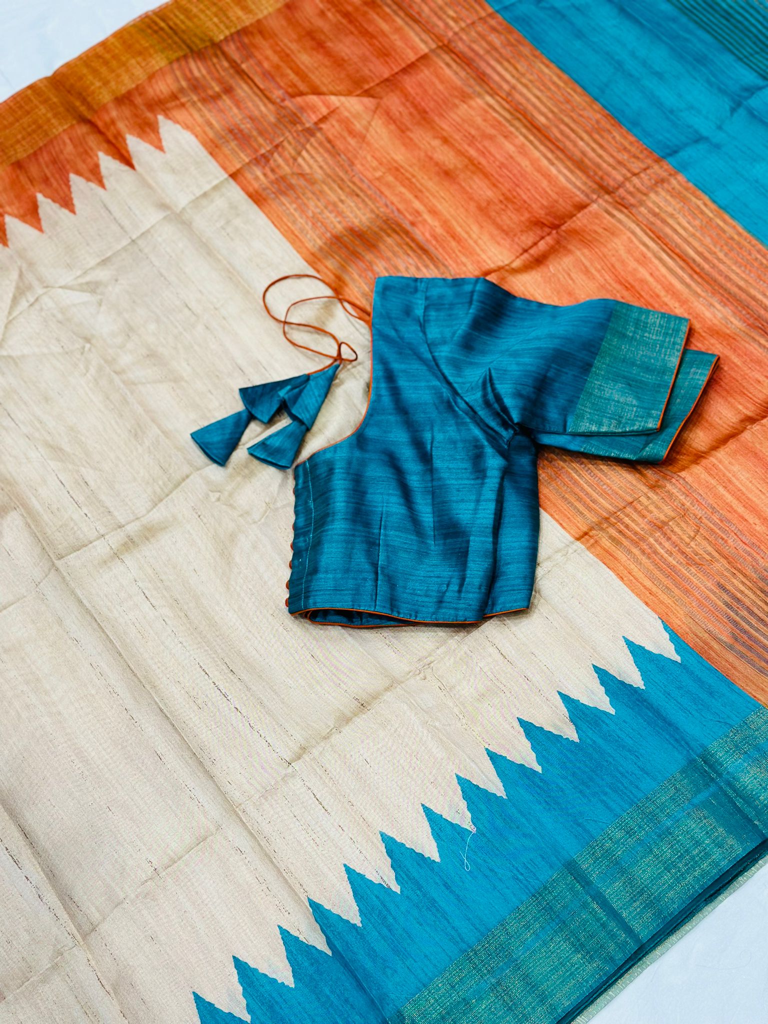 Munga Muslin Silk Saree with Stitched Blouse