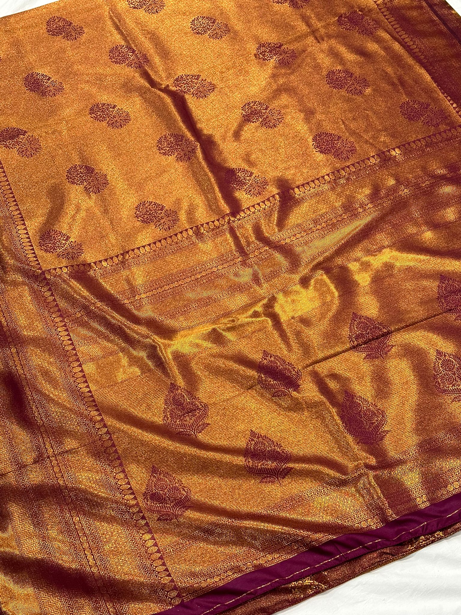 Golden Kubera Soft Silk Saree with Stitched Blouse