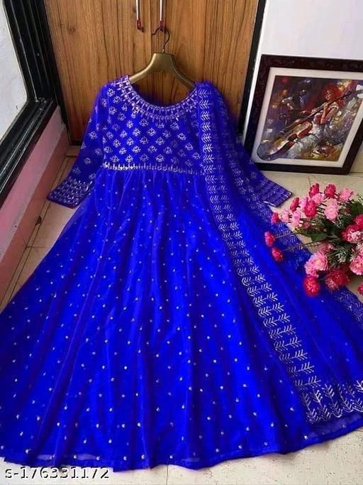 Partywear Anarkali Gown with dupatta