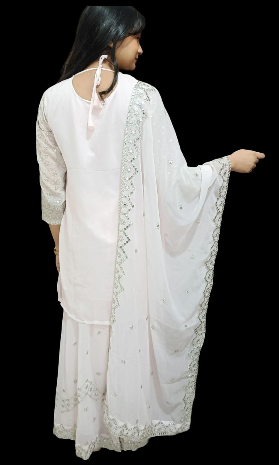 Mirror Work Kurta and Sharara with Dupatta