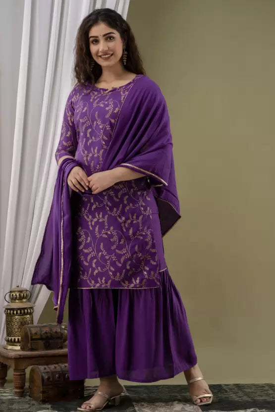 Kurta and Sharara Set with Dupatta