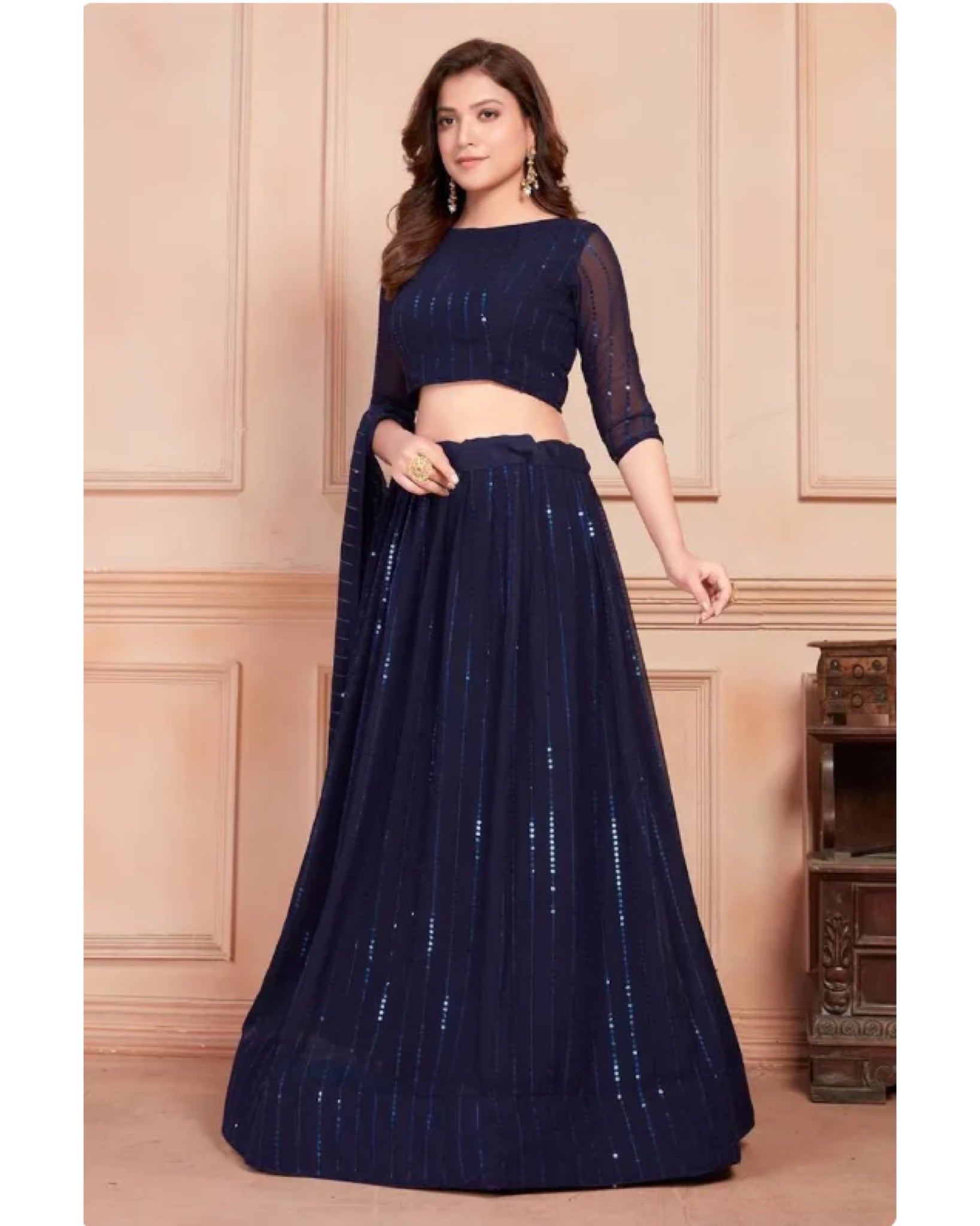 Navy Blue Lehenga