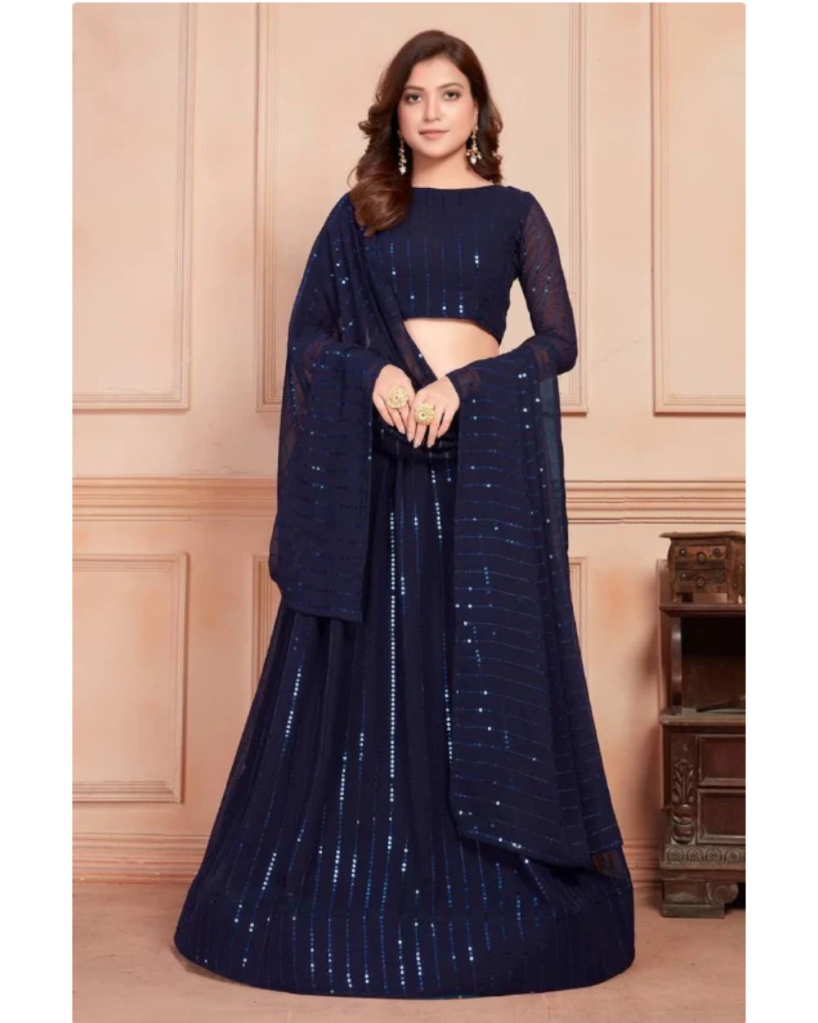 Navy Blue Lehenga