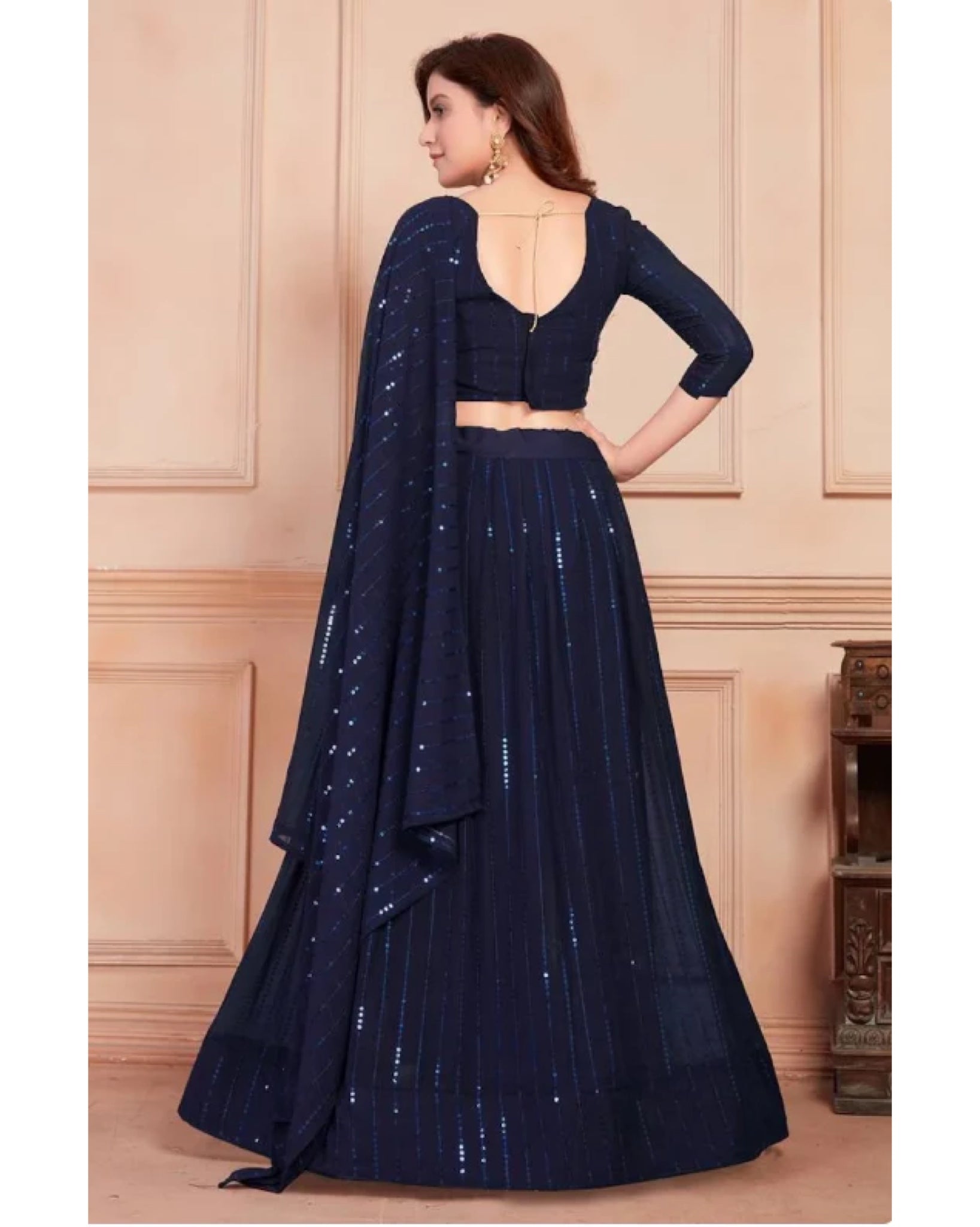 Navy Blue Lehenga