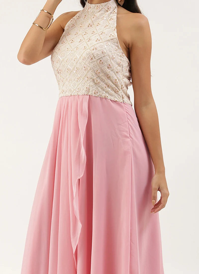 Embroidered Pink Gown