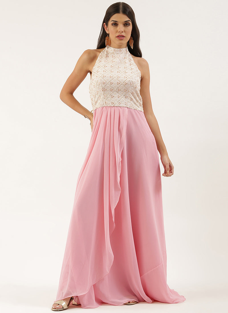 Embroidered Pink Gown