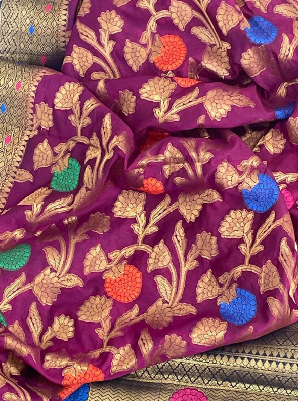 Traditional banarasi Indian Saree with stitched Blouse