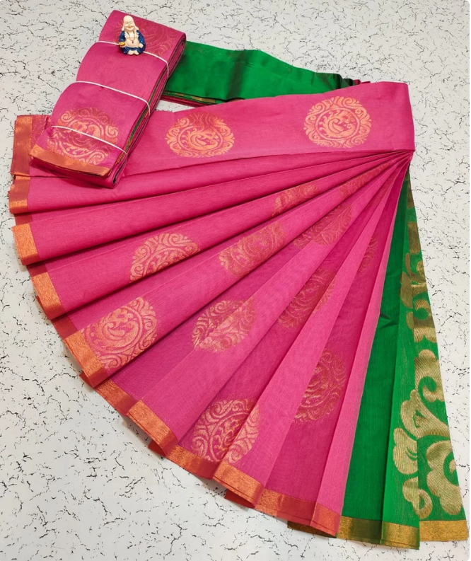 Traditional Kuppadam Indian Saree with stitched Blouse