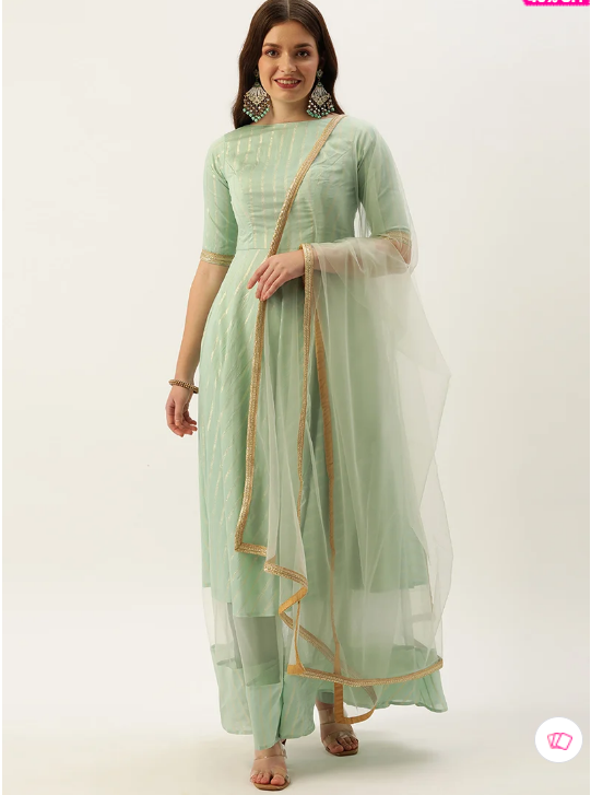 Indian Jacquard Anarkali Suit