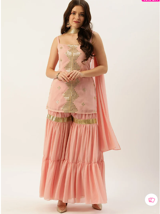 Georgette Embroidered Sharara