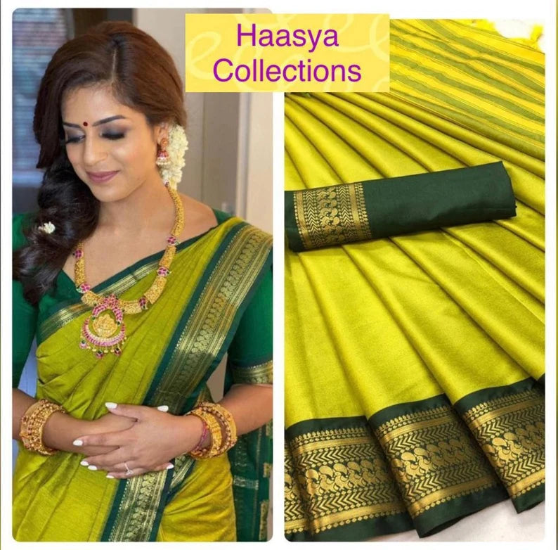 Traditional Silk Saree with stitched Blouse