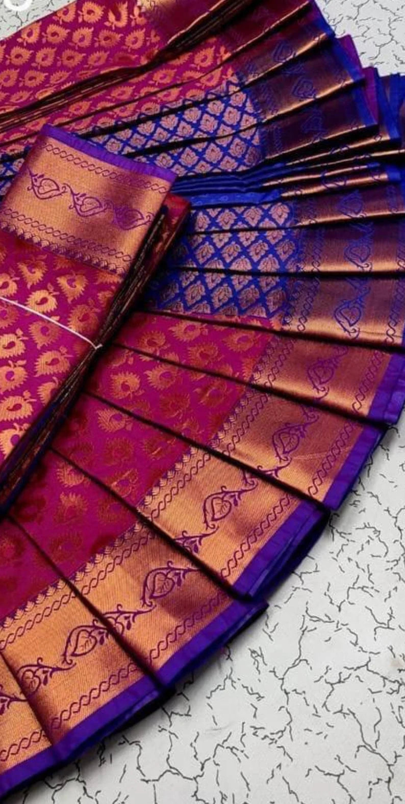 Traditional kanchi Silk Saree with stitched Blouse