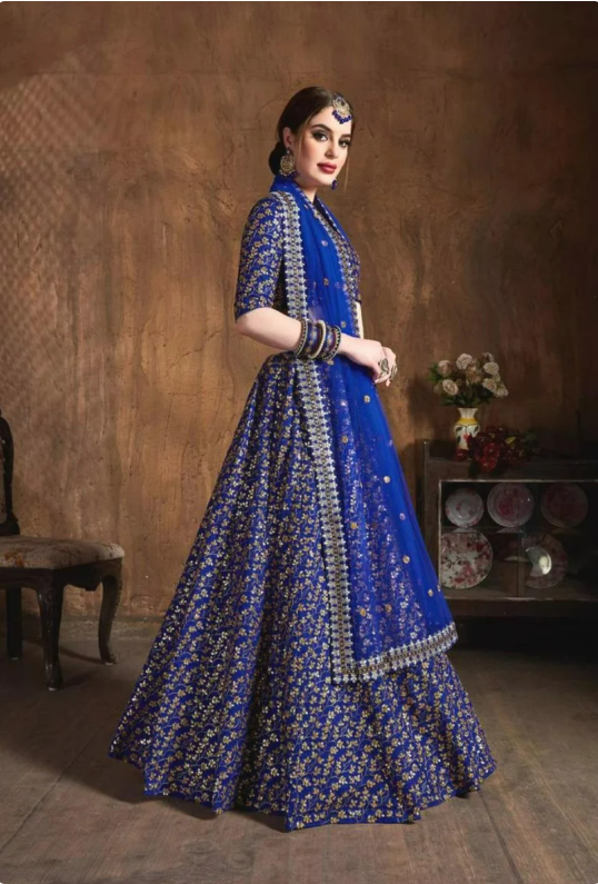 Royal Blue lehenga choli