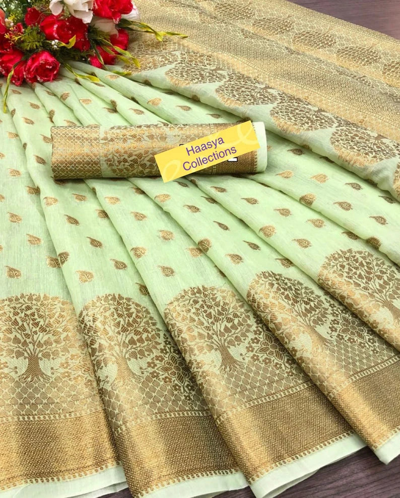 Soft Silk Saree with stitched Blouse